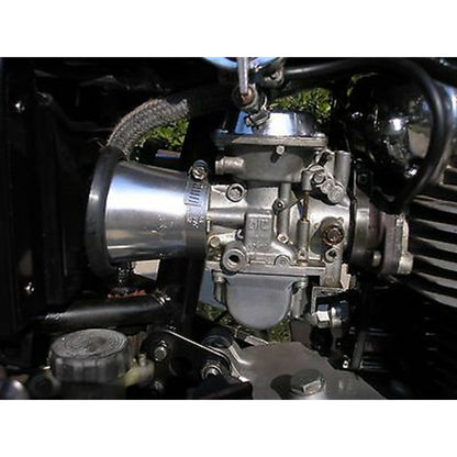 2FastMoto Silver Aluminum Velocity Stack 53mm I.D. x 62mm Trumpet Style RY-VS53_628070