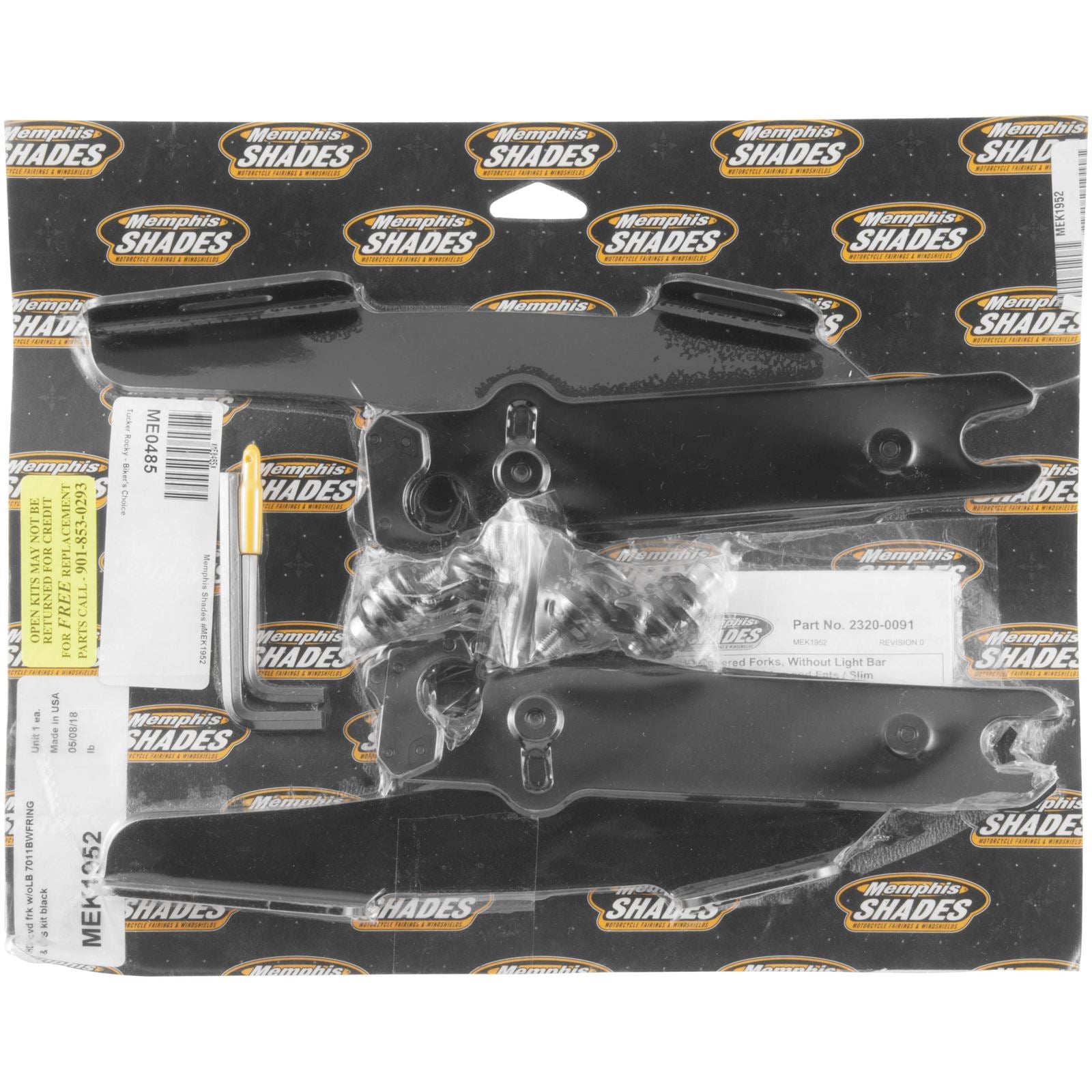 Memphis Shades Hardware Kit - Black without Lightbar - Black MEK1952_73842