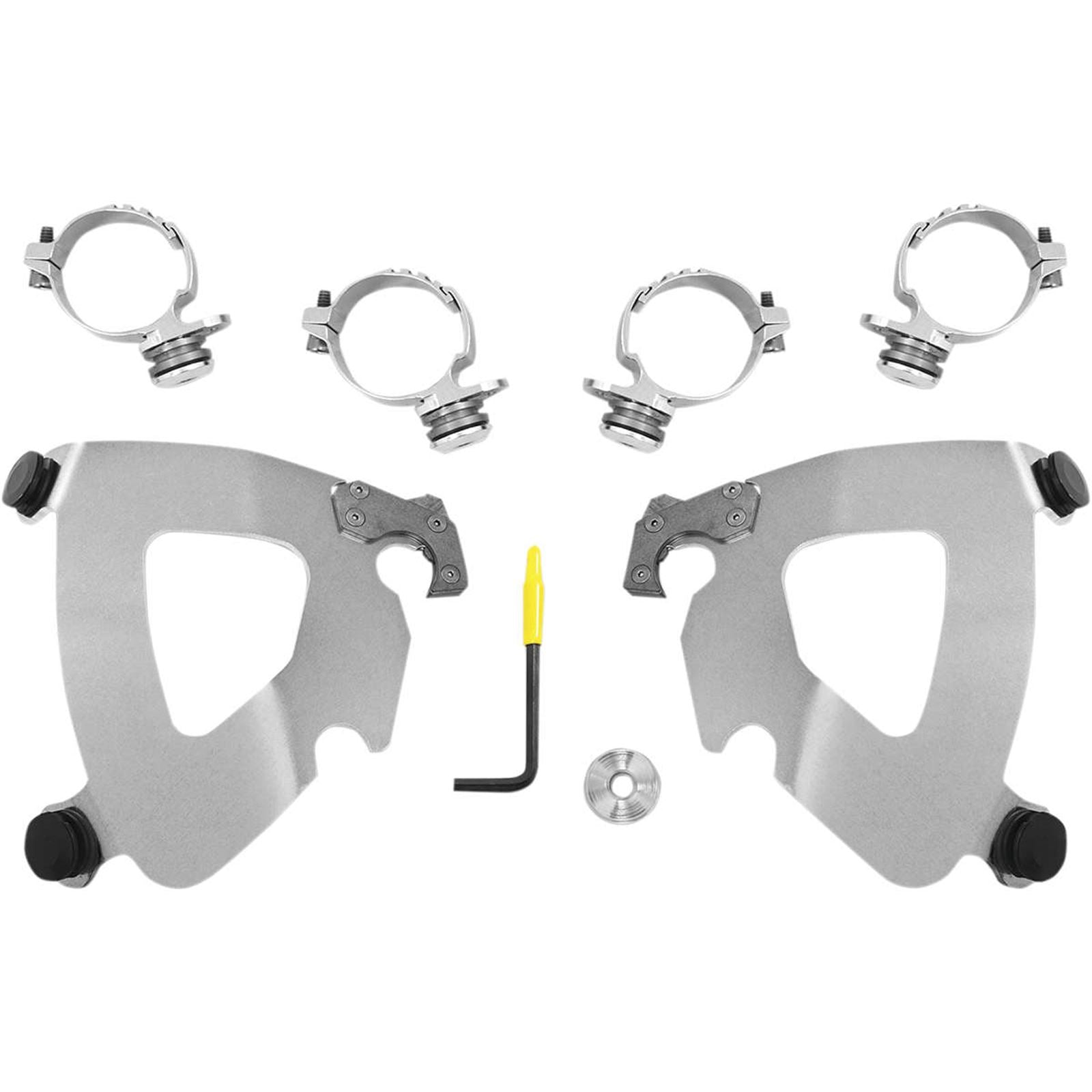 Memphis Shades Gauntlet Mounting Kit - Polished - FXDL '14-'17 MEK2014_73990