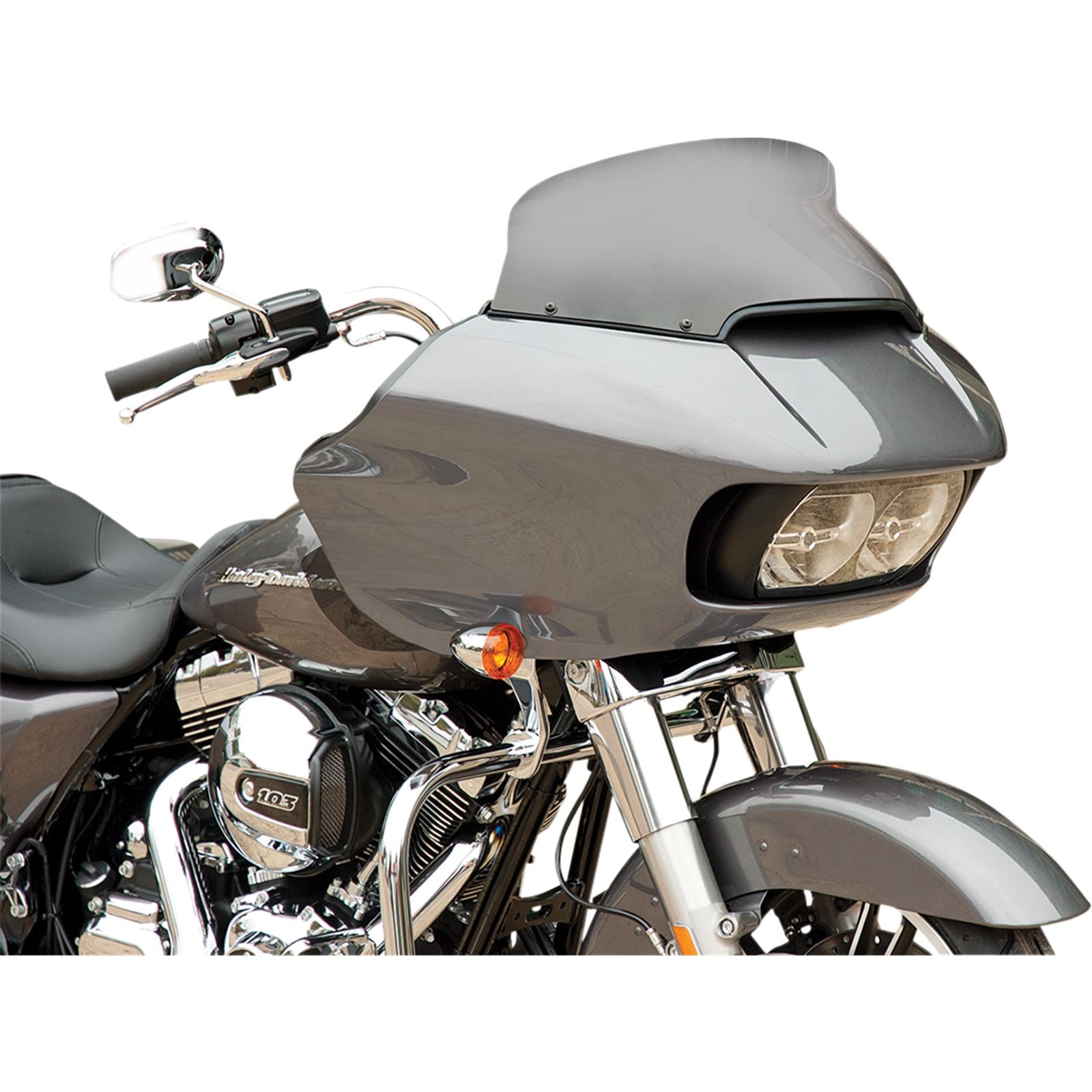 Memphis Shades Spoiler Windshield Dark Smoke - 6" For Harley Road Glide FLTR '15+ MEP86010_425694