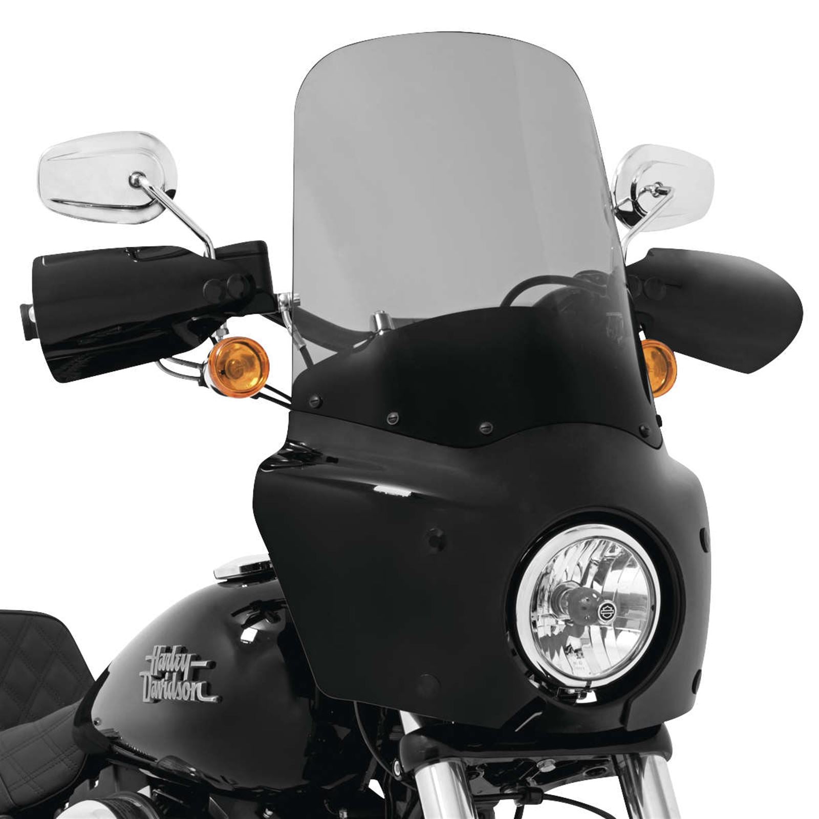 Memphis Shades Roadwarrior Cafe Shield - Black Smoke - 17" For Harley MEP87012_74612