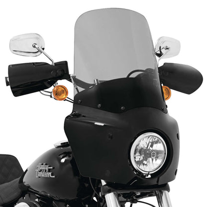 Memphis Shades Roadwarrior Cafe Shield - Black Smoke - 17" For Harley MEP87012_74612