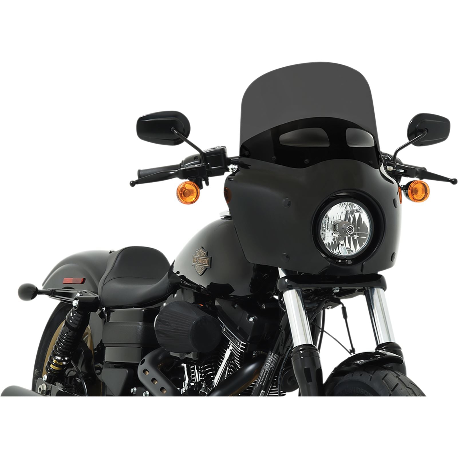 Memphis Shades Roadwarrior Cafe Shield - Vented - Dark Black Smoke -11" MEP87410_427061