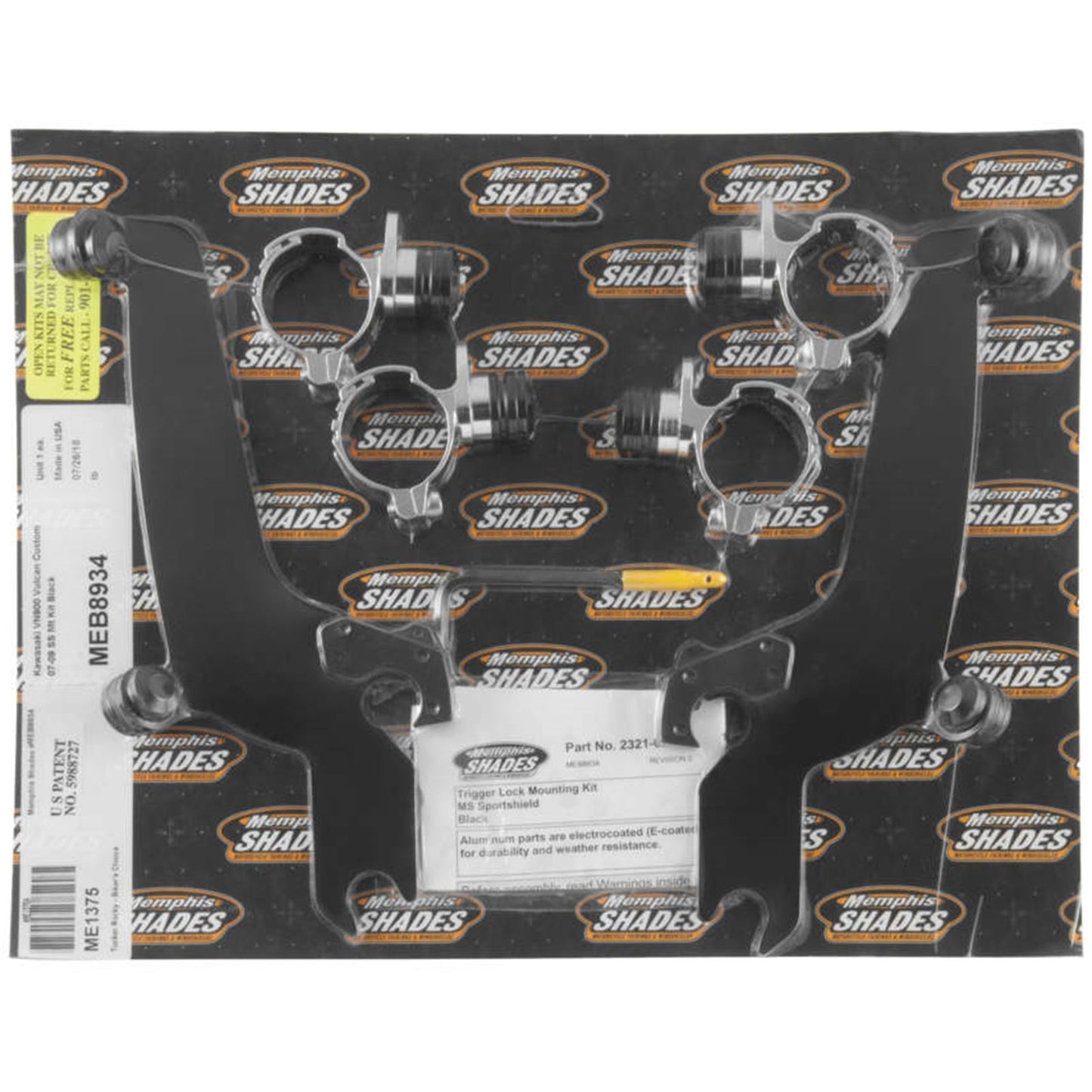 Memphis Shades Trigger Lock Sportshield Mounting Kit - VN900 Custom - Black MEB8934_74826