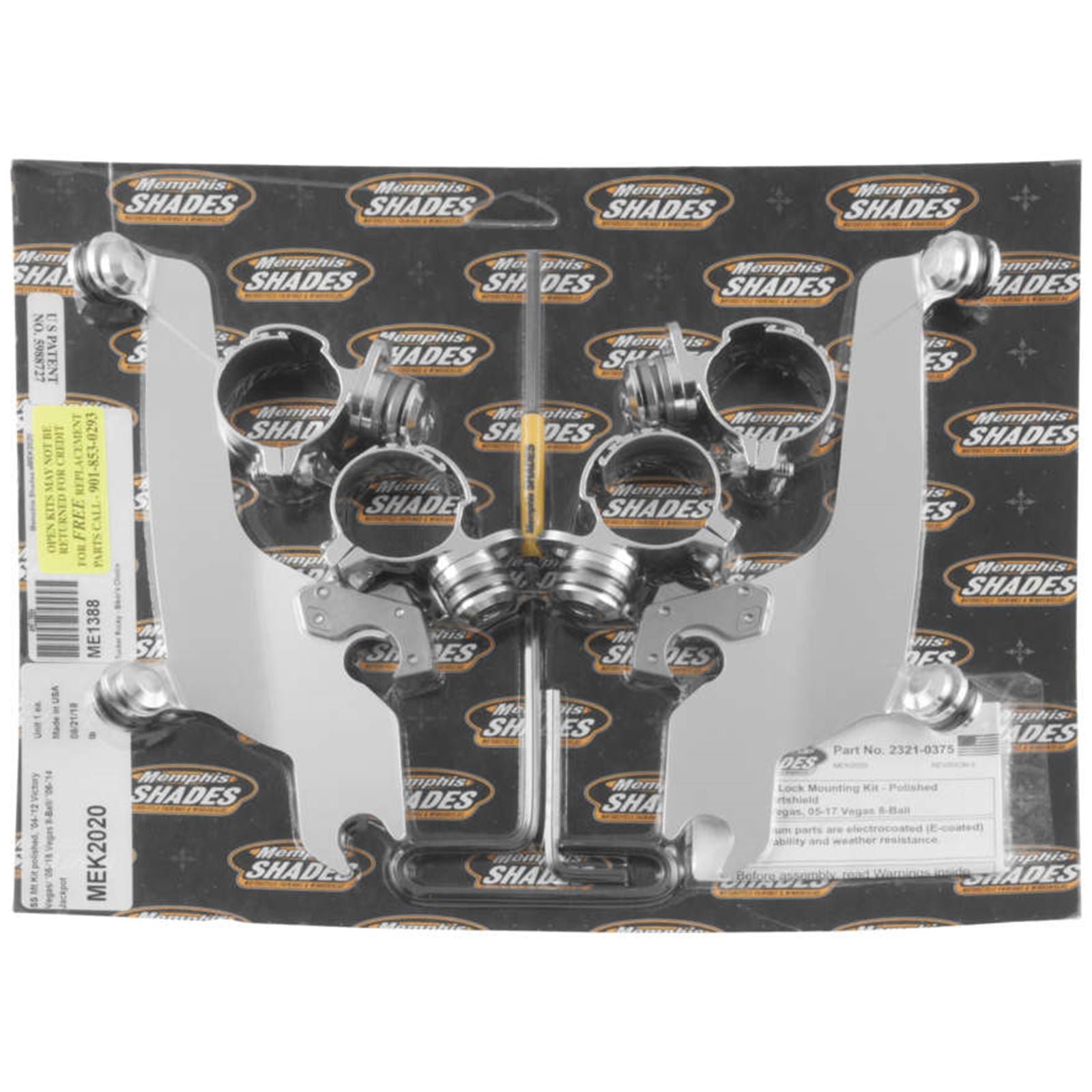 Memphis Shades Trigger Lock Sportshield Mounting Kit - Vegas - Polished MEK2020_74833