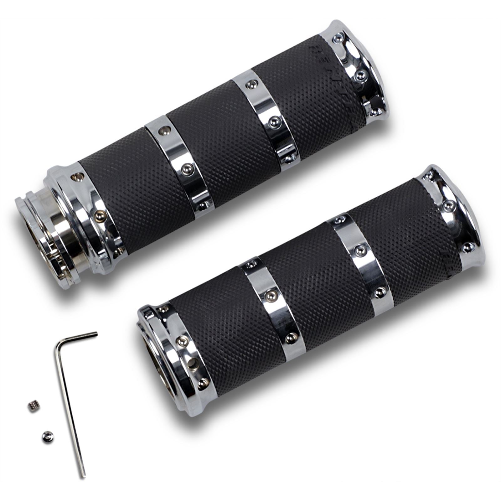 Performance Machine Chrome XL Grips for Cable 0063-2010-CH_452567