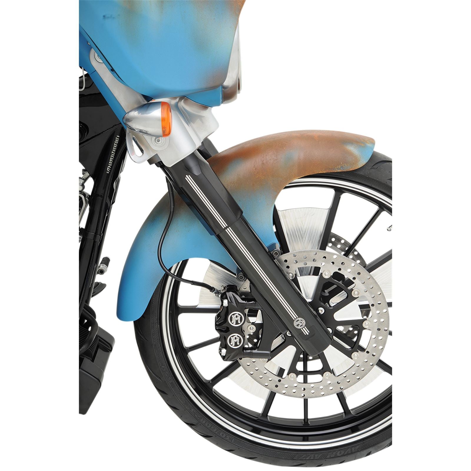 Performance Machine Lower Fork Leg Kit Dual Disc ontrast Cut Black/Silver - '14-'20 FL 0208-2096-BM_452457