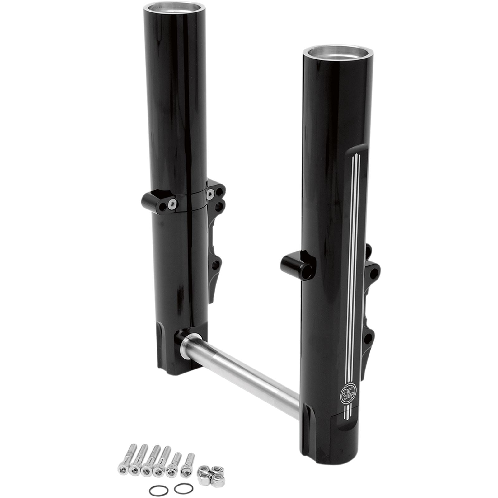 Performance Machine Lower Fork Leg Kit Dual Disc ontrast Cut Black/Silver - '14-'20 FL 0208-2096-BM_452458