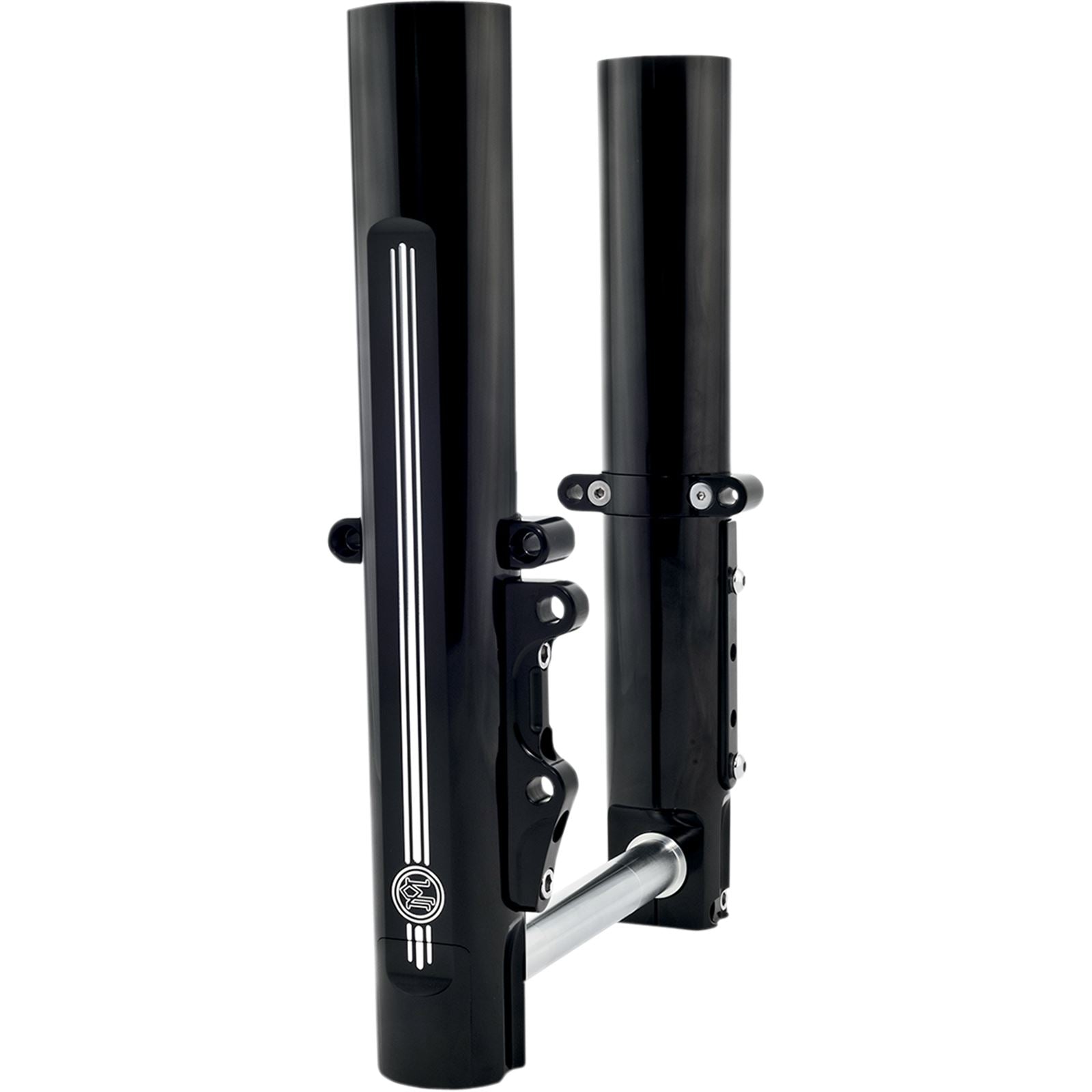 Performance Machine Lower Fork Leg Kit Single Disc/Contrast Cut-Black/Silver-'14-'20 FL 0208-2097-BM_452460