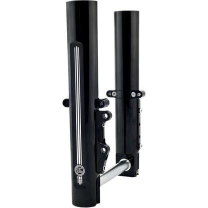 Performance Machine Lower Fork Leg Kit Single Disc/Contrast Cut-Black/Silver-'14-'20 FL 0208-2097-BM_452460
