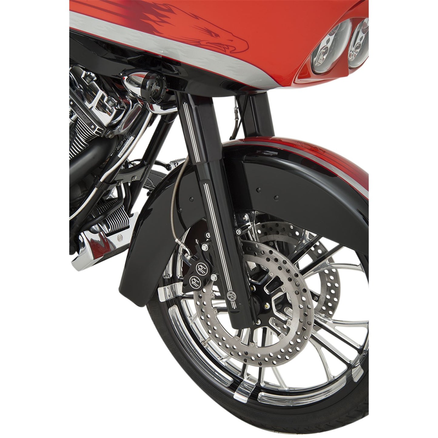 Performance Machine Lower Fork Leg Kit - Dual Disc - Contrast Cut Black/Silver '08-'13 0208-2056-BM_452450