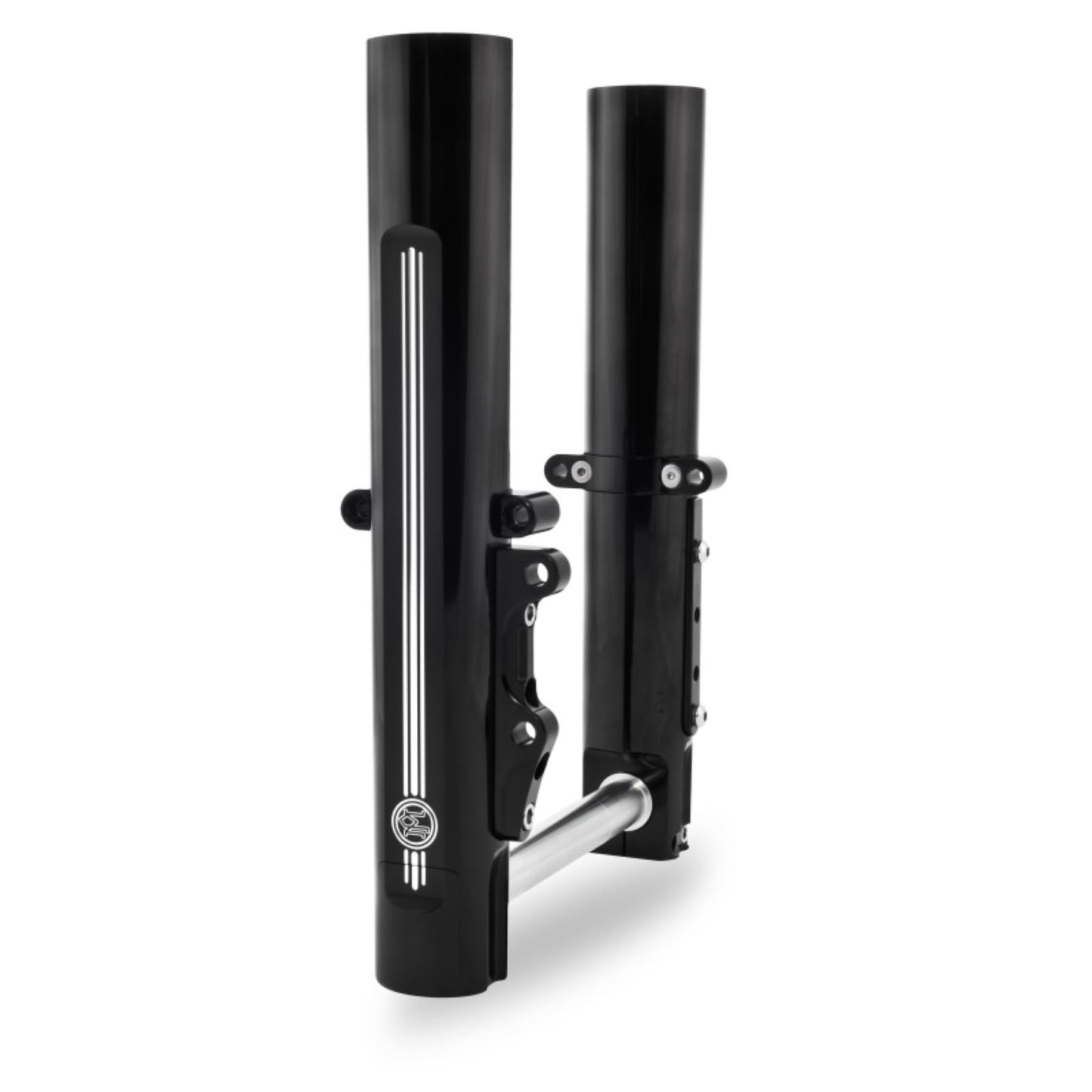 Performance Machine Lower Fork Leg Kit - Dual Disc - Contrast Cut Black/Silver '08-'13 0208-2056-BM_1462474