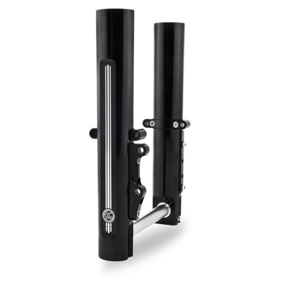 Performance Machine Lower Fork Leg Kit - Dual Disc - Contrast Cut Black/Silver '08-'13 0208-2056-BM_1462474
