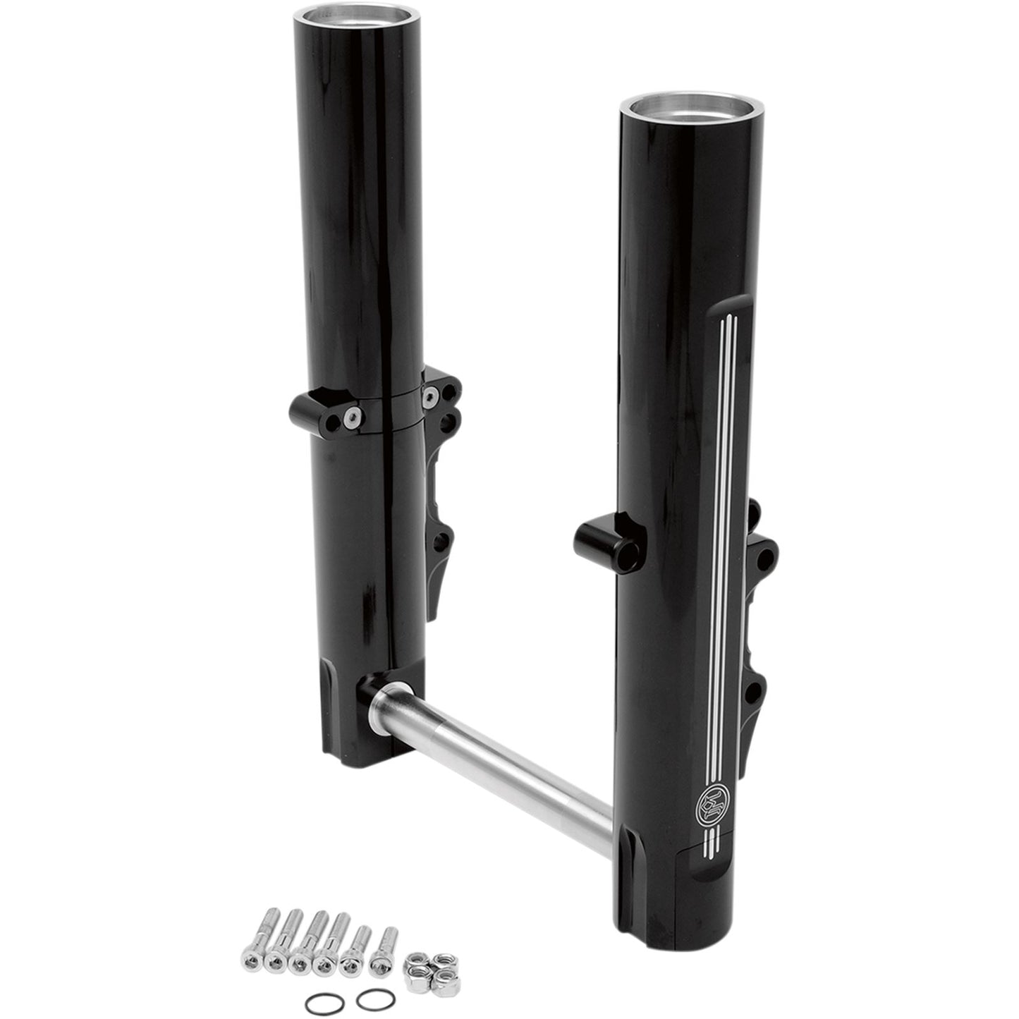 Performance Machine Lower Fork Leg Kit - Dual Disc - Contrast Cut Black/Silver '08-'13 0208-2056-BM_452452