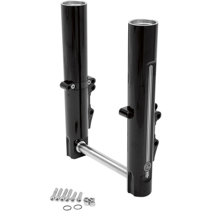Performance Machine Lower Fork Leg Kit - Dual Disc - Contrast Cut Black/Silver '08-'13 0208-2056-BM_452452