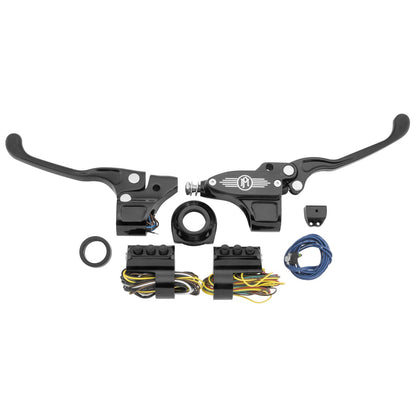 Performance Machine Black 9/16" Master Cylinder Cable Handlebar Control Set 0062-4019-BM_75924