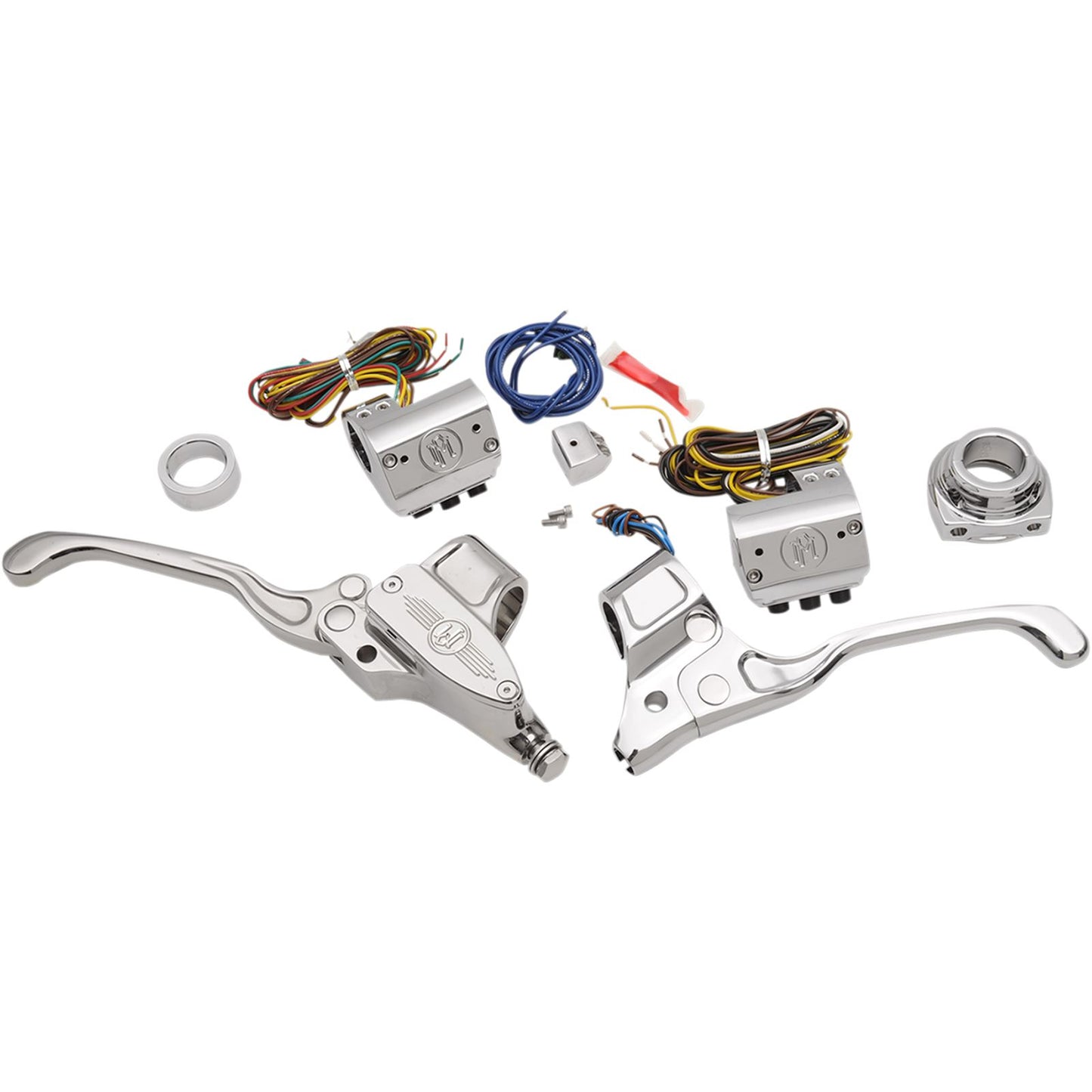 Performance Machine Chrome 9/16" Master Cylinder Cable Handlebar Control Set 0062-4019-CH_452502