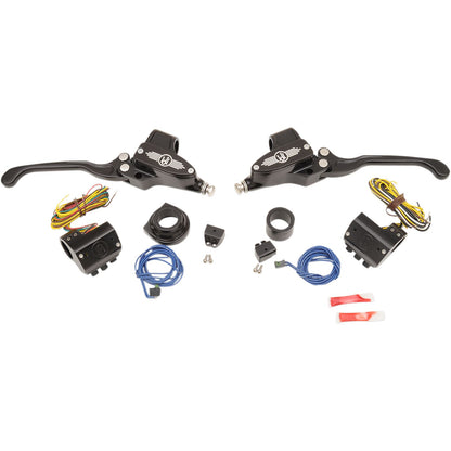 Performance Machine Black 9/16" Master Cylinder Hydraulic Handlebar Control Set [MPN: 0062-4020-BM]_452503