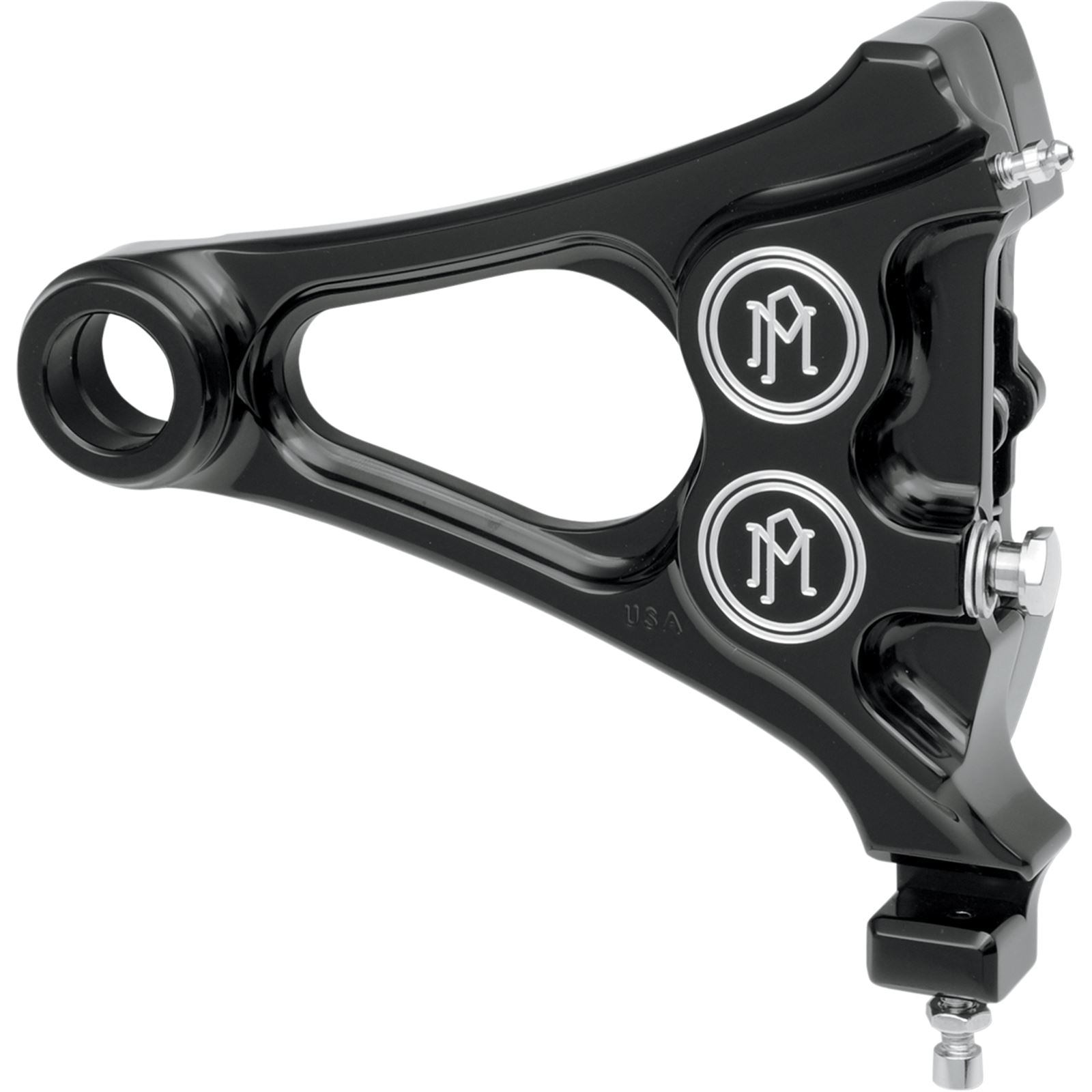 Performance Machine 4-Piston Caliper - Rear - Contrast Cut™ - '08-14 Softail 1256-0077-BM_453036