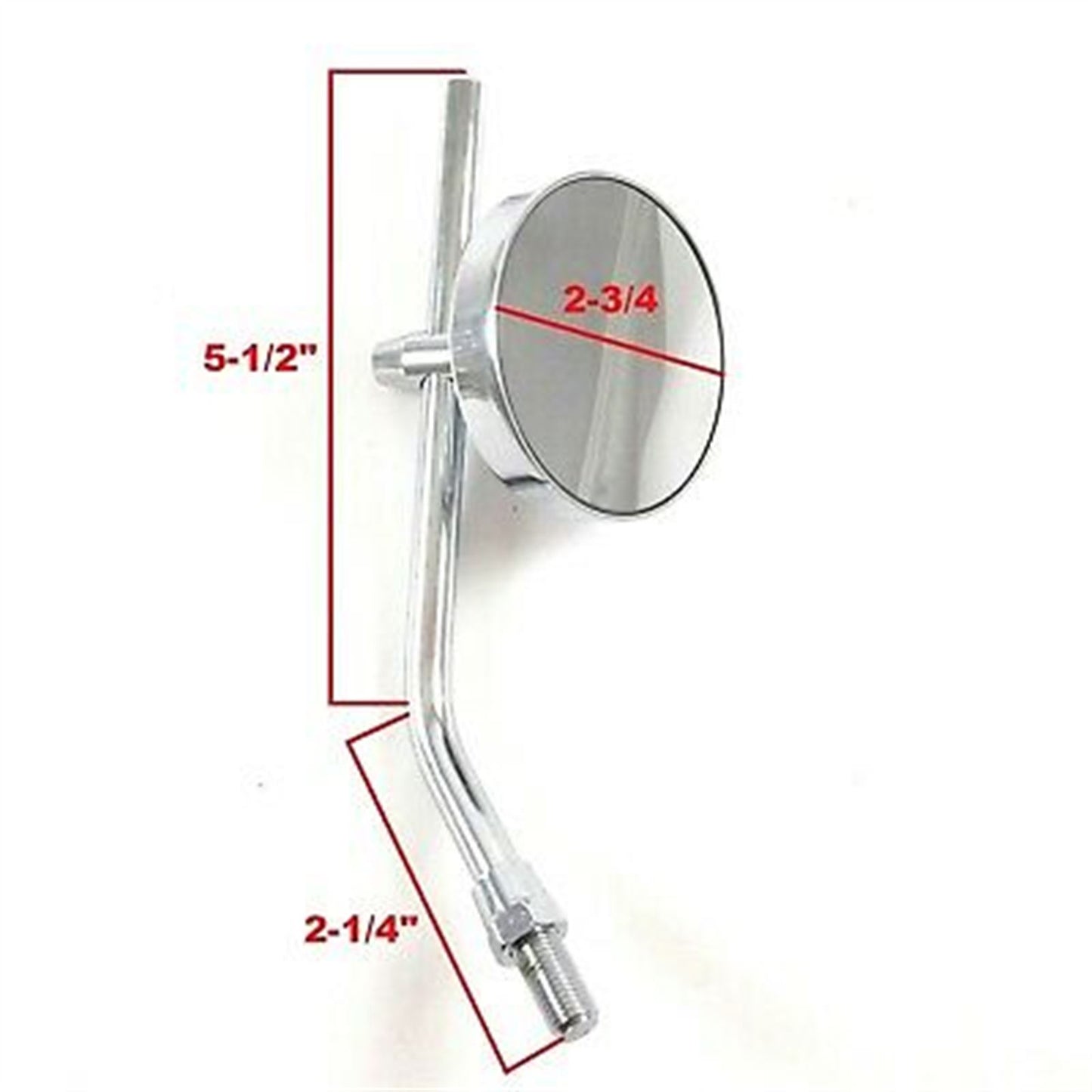 2FastMoto Buffalo Style Chrome Right Or Left 2 3/4" Round Mirror 10mm Thread 20-06845_627999