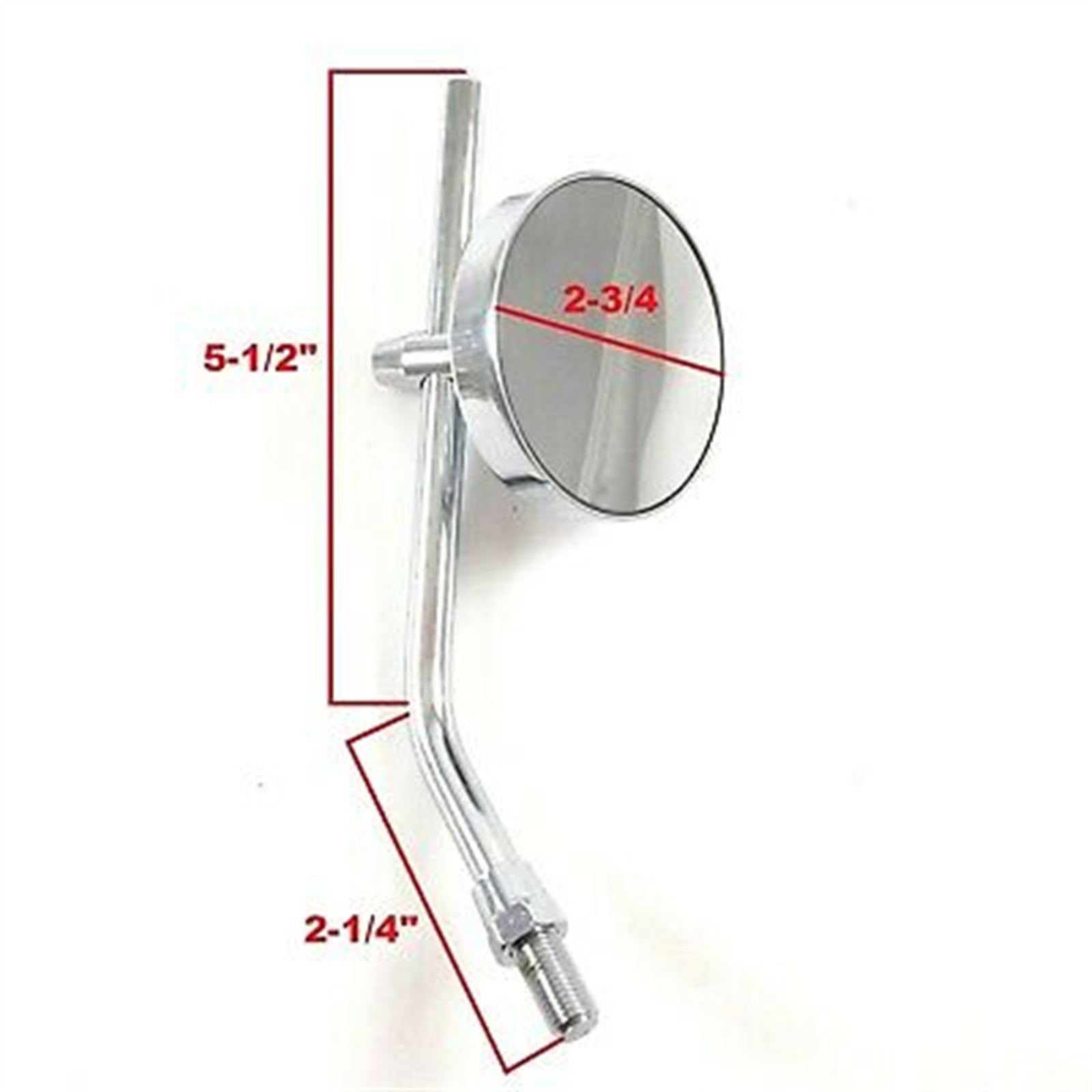 2FastMoto Buffalo Style Chrome Right Or Left 2 3/4" Round Mirror 10mm Thread 20-06845_627999