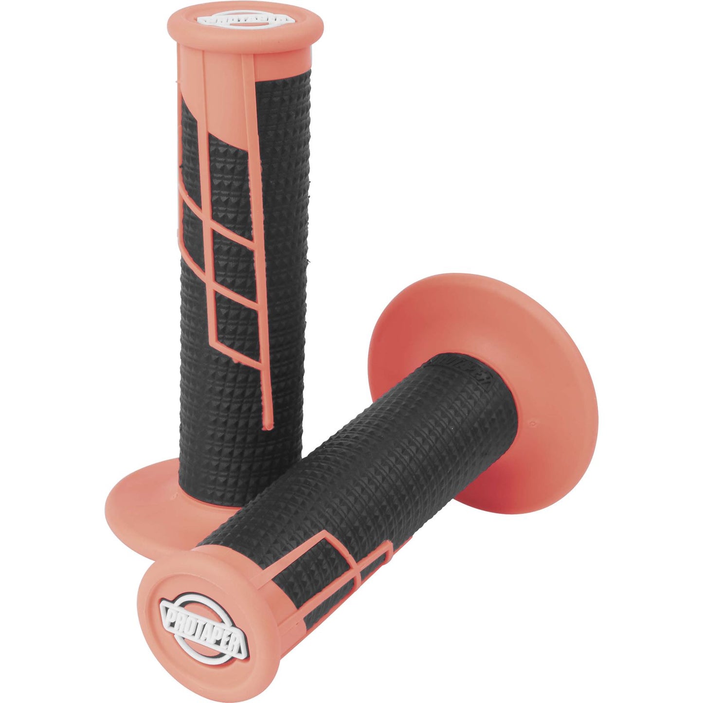 Protaper Clamp-On Half-Waffle Grips Neon Red/Black 021660_78686