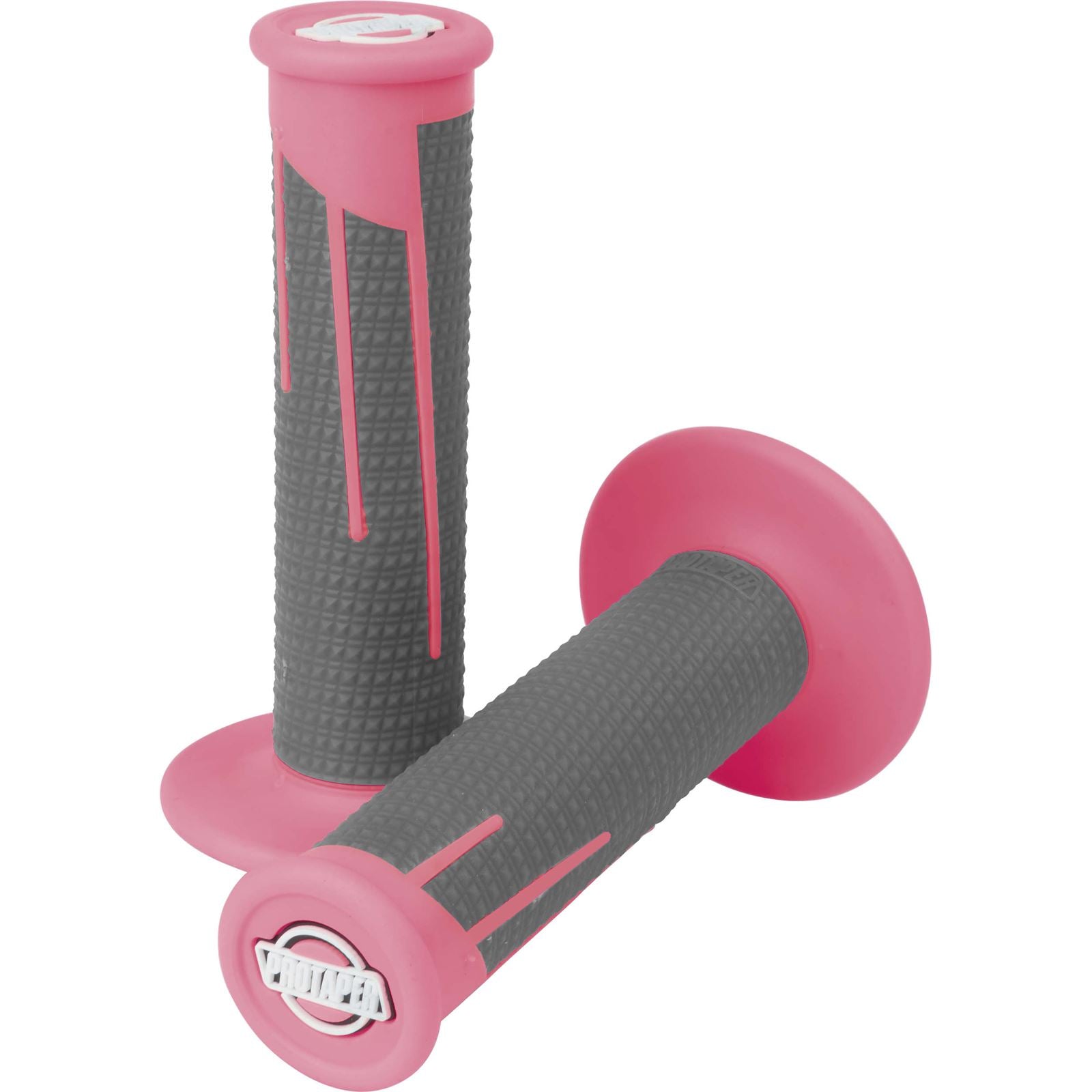 Protaper Clamp-On Full Diamond Grips Neon Pink/Dark Grey 021684_78711