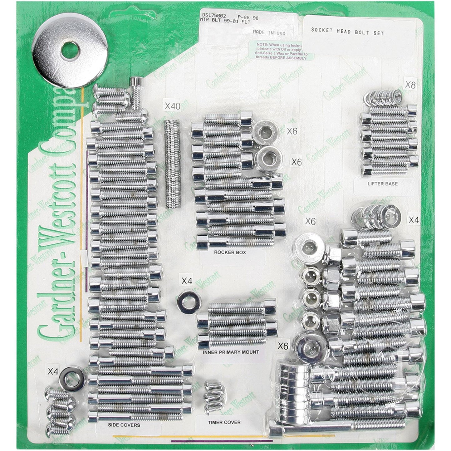 Gardnerwestcott Motor Bolt Set 99-06 FLT P-88-98_390096