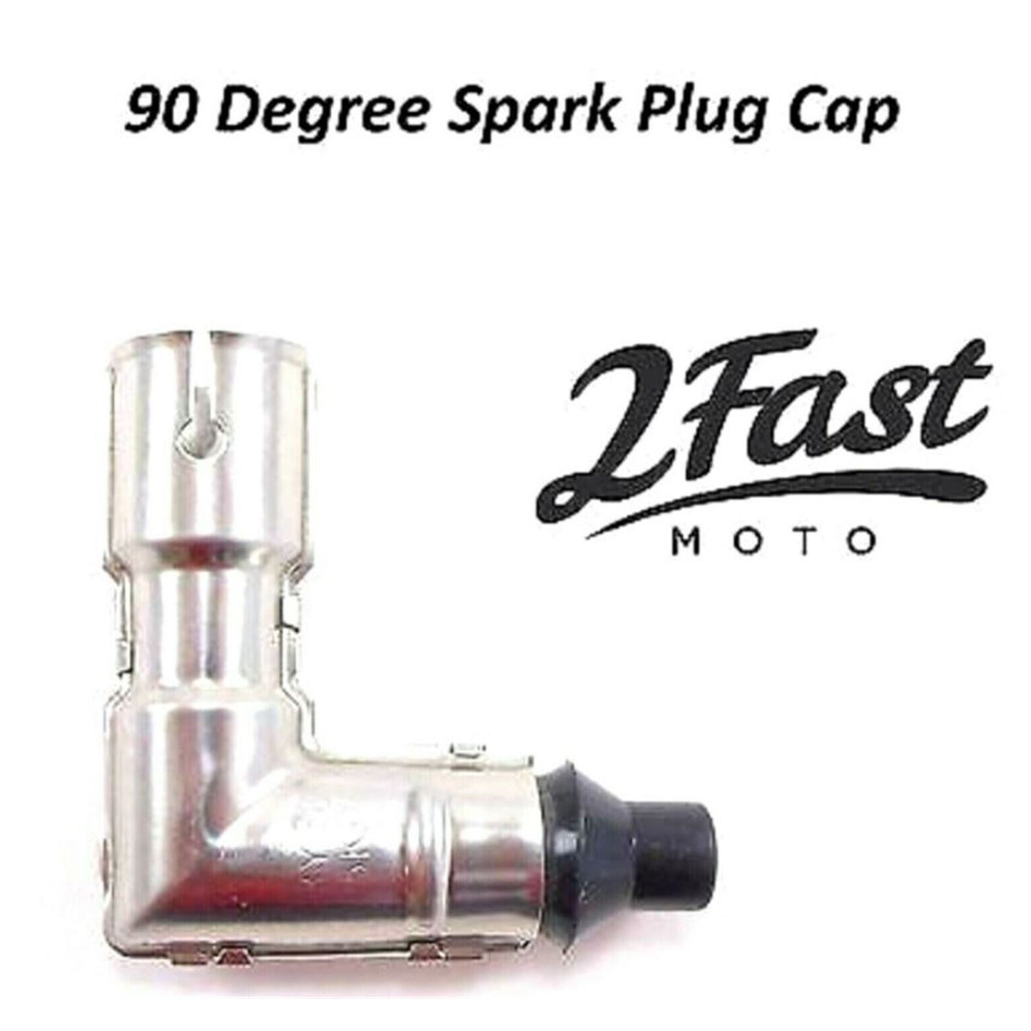 2FastMoto 90 Degree Metal Spark Plug Cap 5k ohms with Rubber Boot 053-025_859744