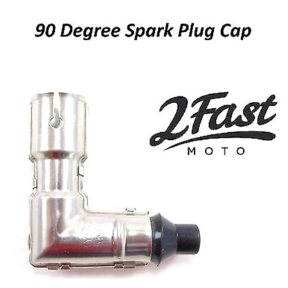 2FastMoto 90 Degree Metal Spark Plug Cap 5k ohms with Rubber Boot 053-025_859744