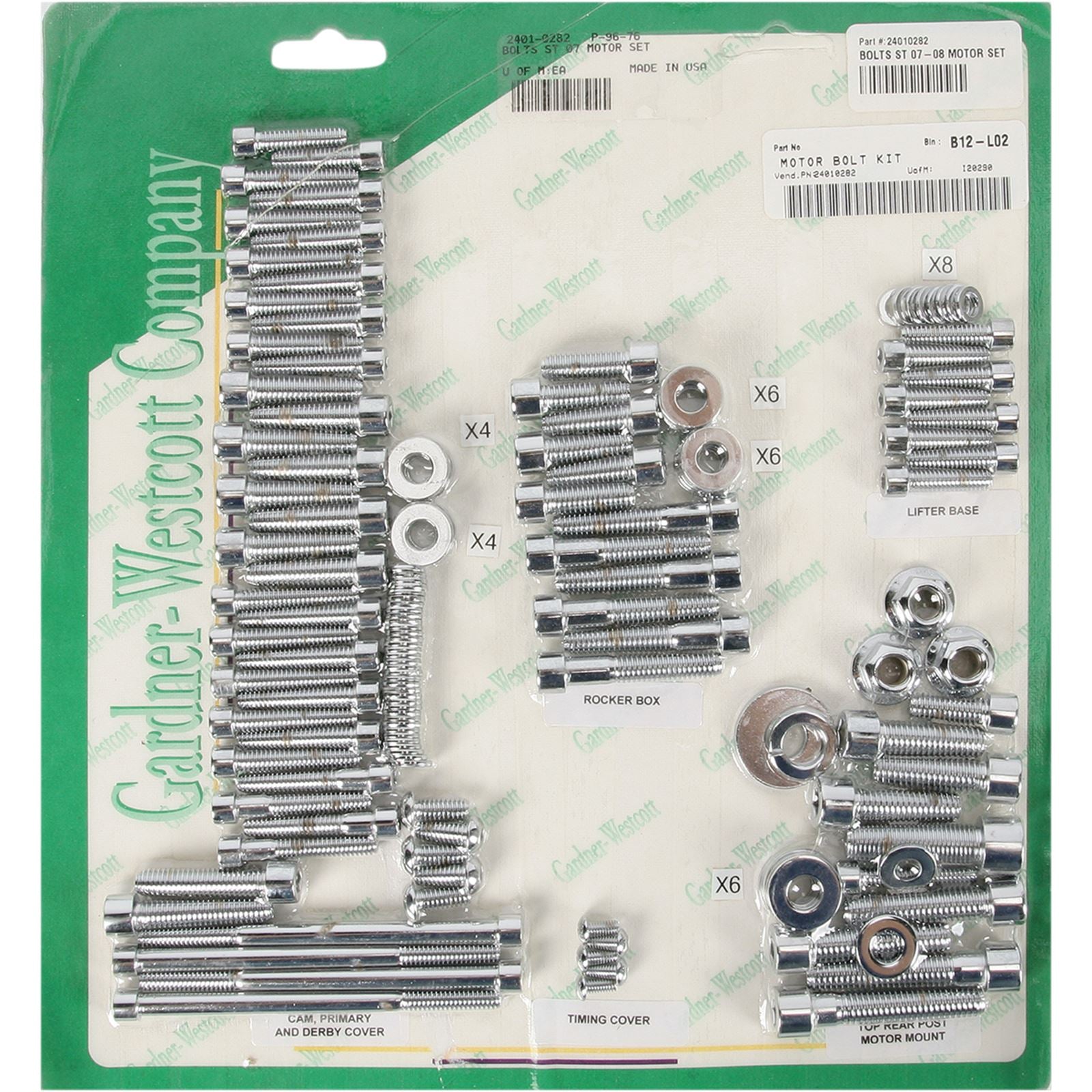 Gardnerwestcott Bolts Motor Set 07-17 Softail P-96-76_390040