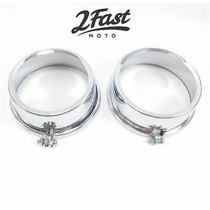 2FastMoto Chrome Speedometer/Tachometer Gauge Cover For Kawasaki - Pair 2fm-58-12410_647311