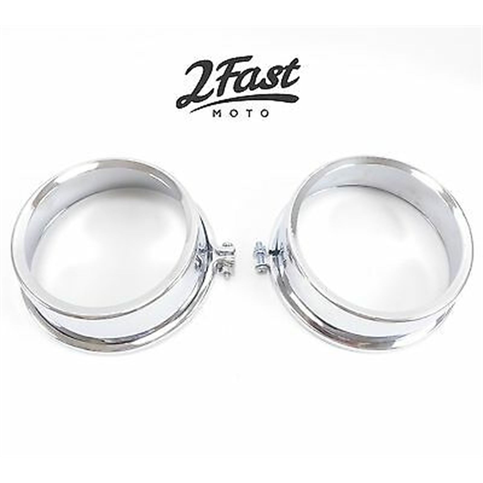 2FastMoto Chrome Speedometer/Tachometer Gauge Cover For Kawasaki - Pair 2fm-58-12410_647289