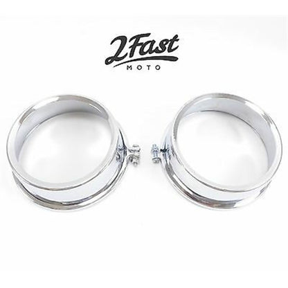 2FastMoto Chrome Speedometer/Tachometer Gauge Cover For Kawasaki - Pair 2fm-58-12410_647289