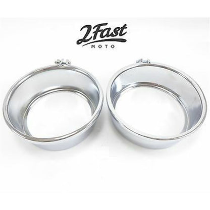 2FastMoto Chrome Speedometer/Tachometer Gauge Cover For Kawasaki - Pair 2fm-58-12410_647290