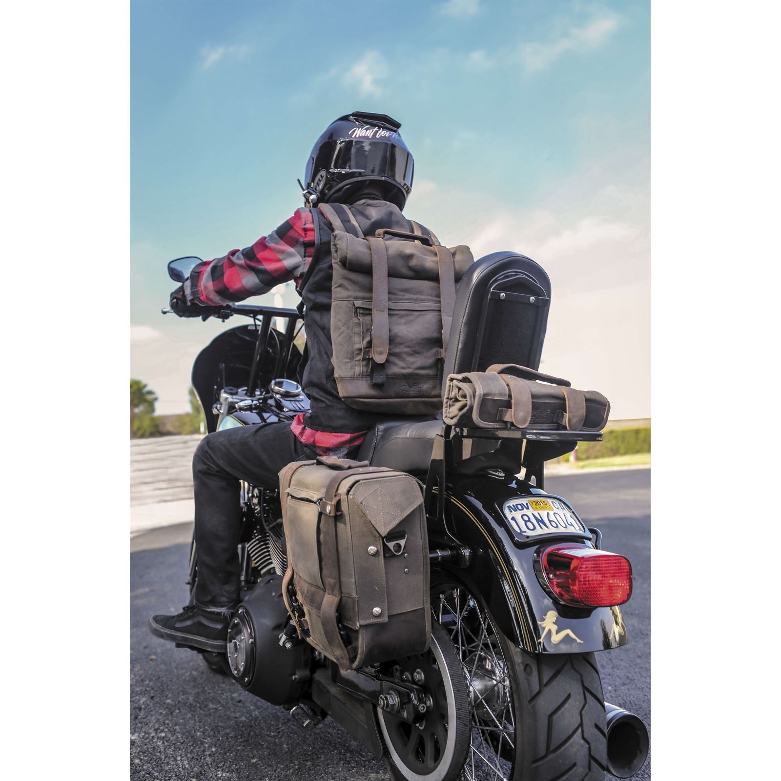 Burly Brand Saddlebag - Waxed Cotton B15-1000D_80970