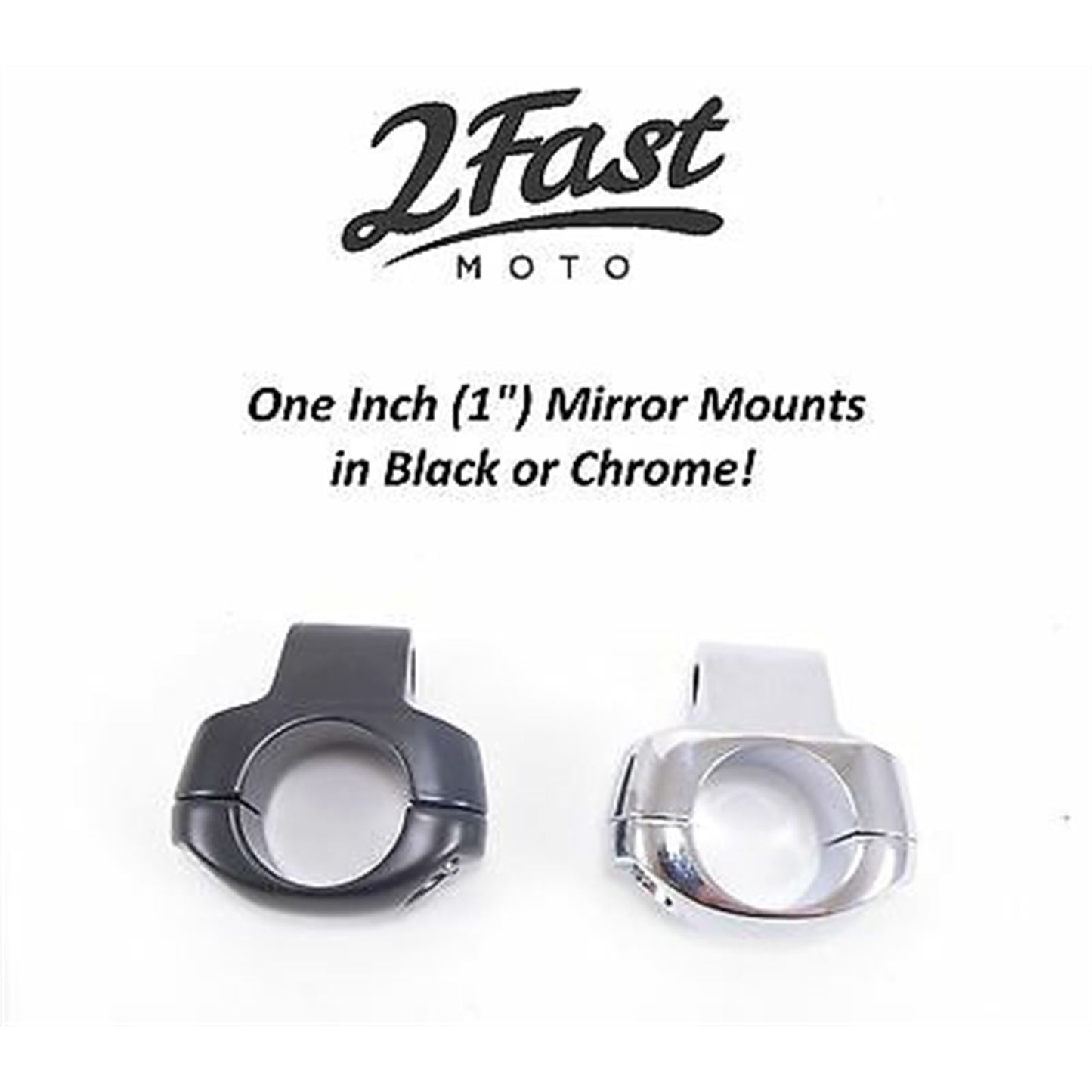 2FastMoto 8mm Thread Black Mirror Mount for Motorcycles With 1" Handlebar 12-2210B_623355
