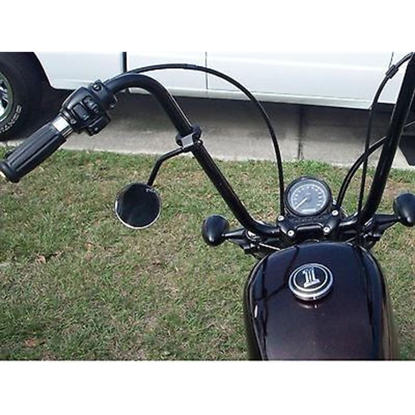 2FastMoto 8mm Thread Black Mirror Mount for Motorcycles With 1" Handlebar 12-2210B_623443