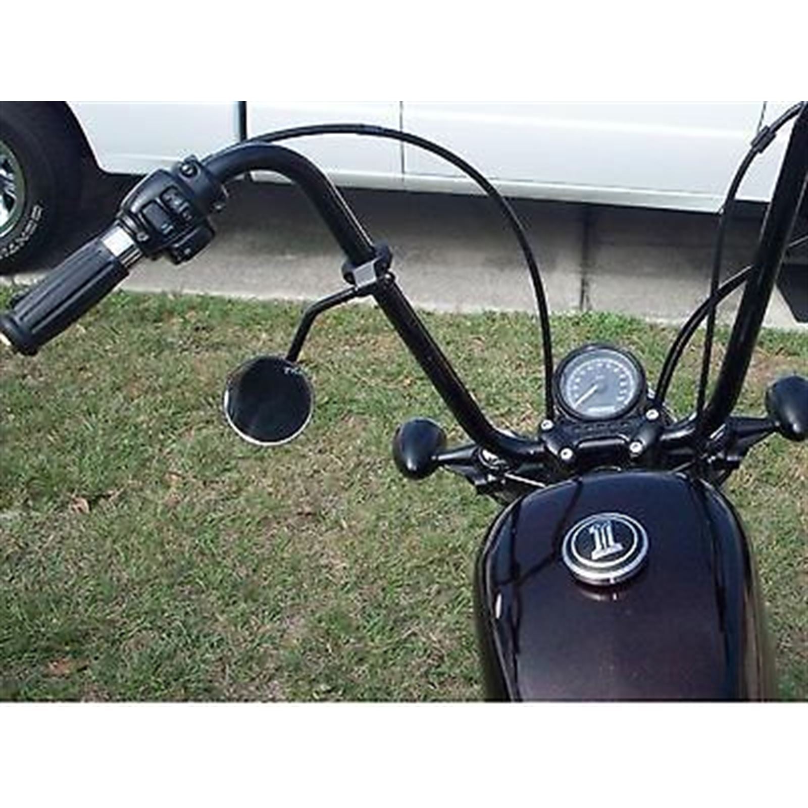 2FastMoto 8mm Thread Black Mirror Mount for Motorcycles With 1" Handlebar 12-2210B_623443