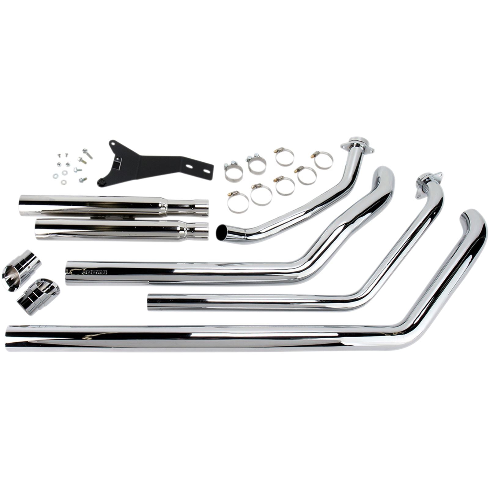 Cobra Street Rod Slashdown Exhaust - Chrome with Bungs - C50/M50 3918_362032