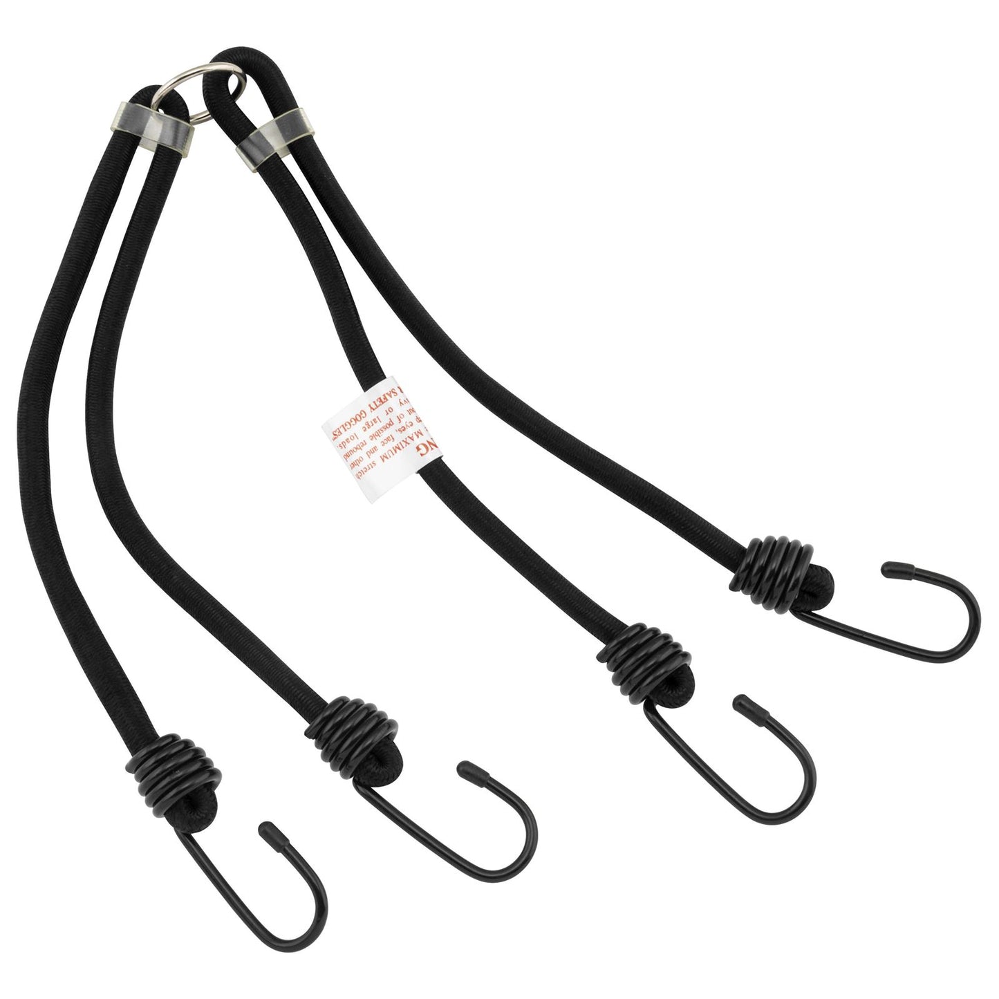 BikeMaster Heavy-Duty Black Bungee Cords 4 Hooks 4-Way - 24'' 100171_81696