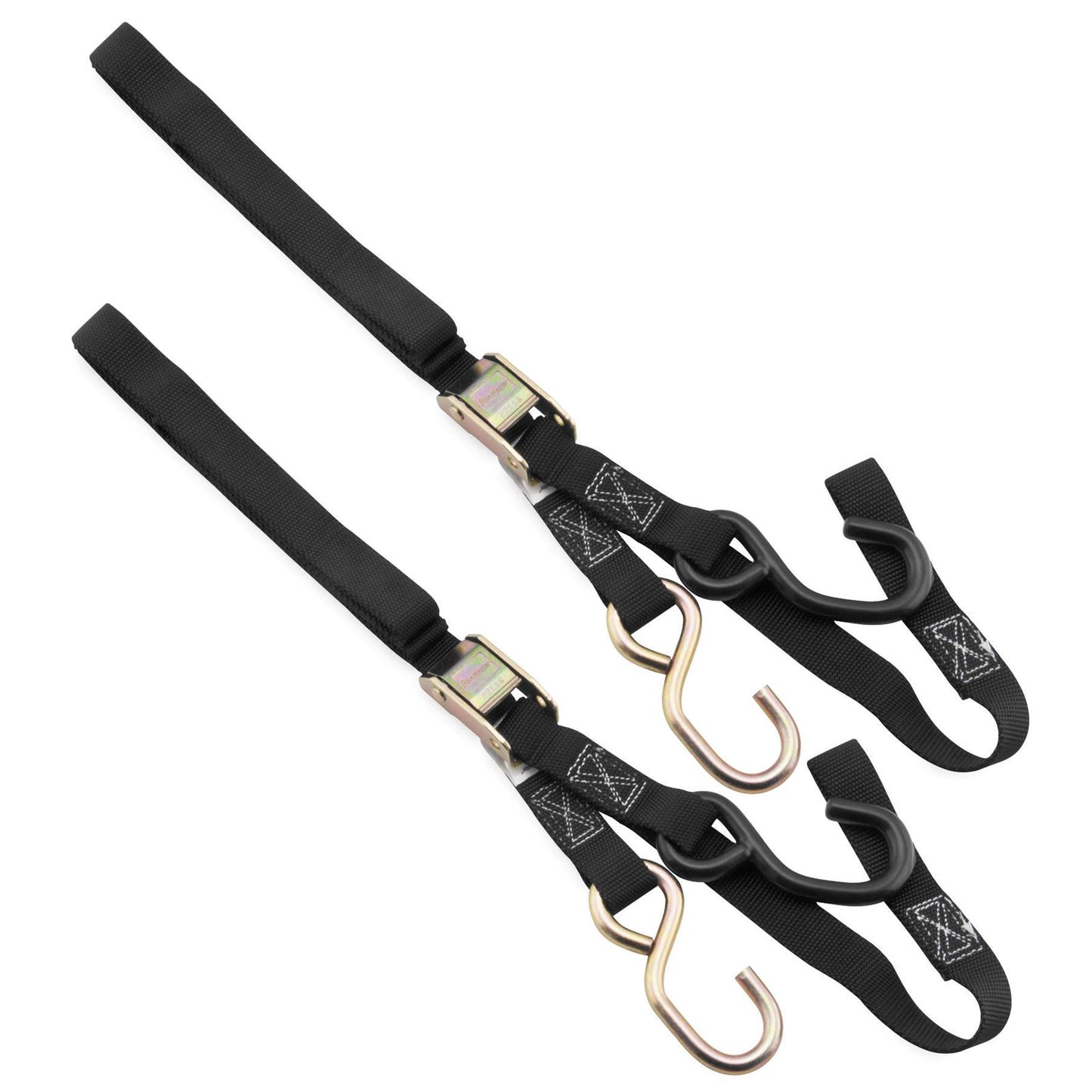 BikeMaster Integrated Soft Hook Tie Downs Black - 1'' x 72'' 100514_81710
