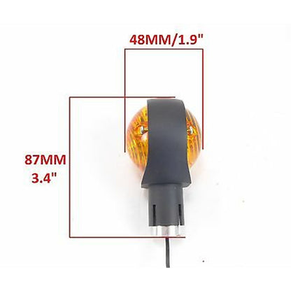 2FastMoto Black Bullseye Bar End Amber Turn Signal Pair For Motorcycles [MPN: 2fm-43-1423b]_652825