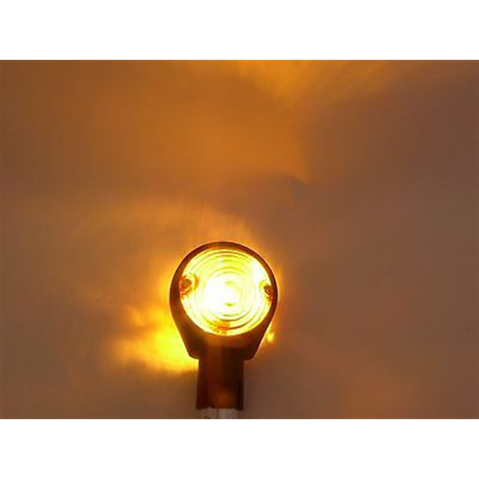 2FastMoto Black Bullseye Bar End Amber Turn Signal Pair For Motorcycles [MPN: 2fm-43-1423b]_652827