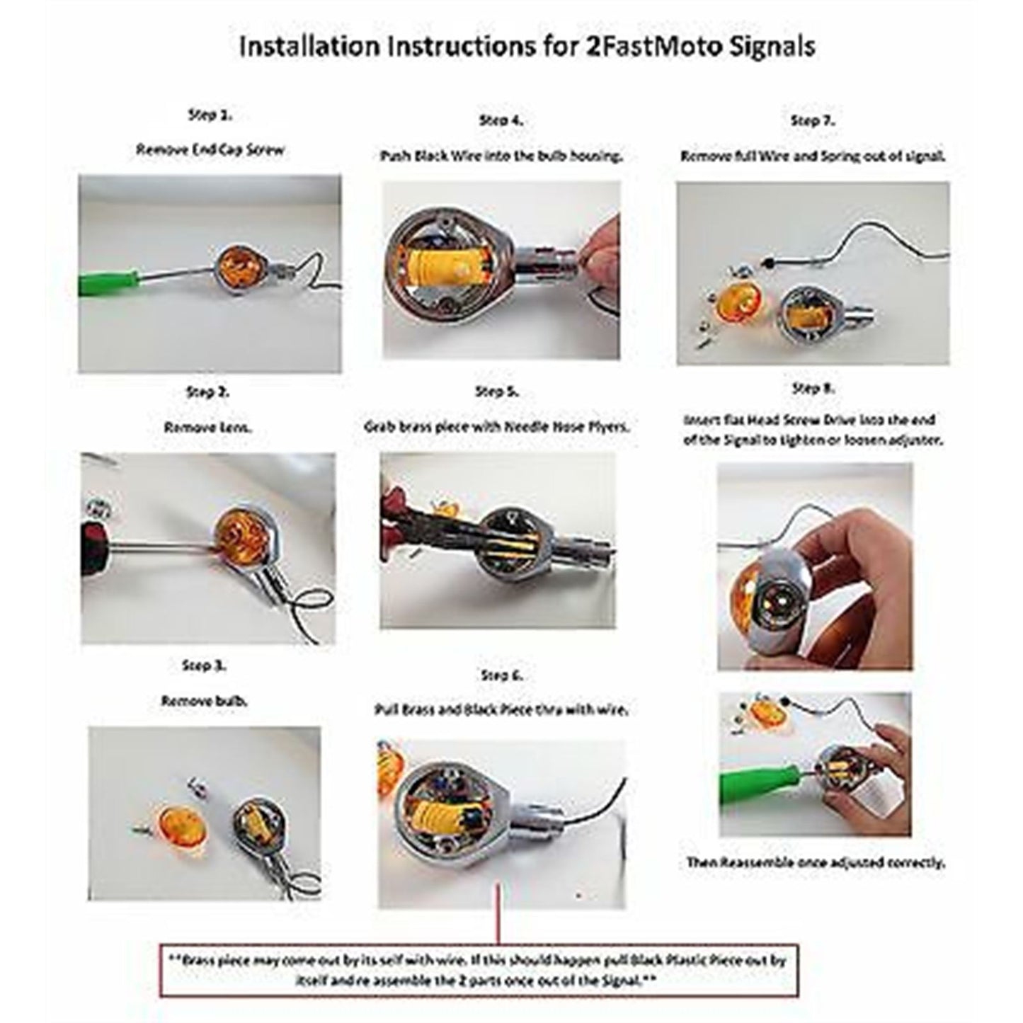 2FastMoto Black Bullseye Bar End Amber Turn Signal Pair For Motorcycles [MPN: 2fm-43-1423b]_652763