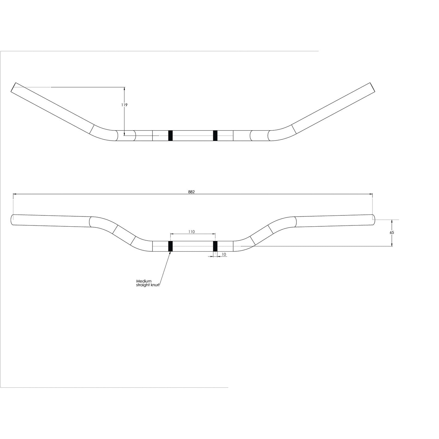 BikeMaster Handlebars European Chrome 1" 12-290B1 CP_82341