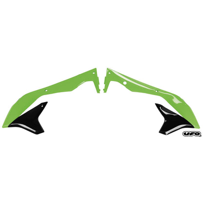 UFO Plastics Radiator Shroud - KXF 450 - Black/Green [MPN: KA04736-999]_82406