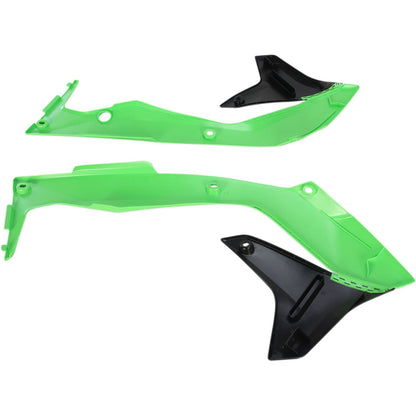 UFO Plastics Radiator Shroud - KXF 450 - Black/Green [MPN: KA04736-999]_486672