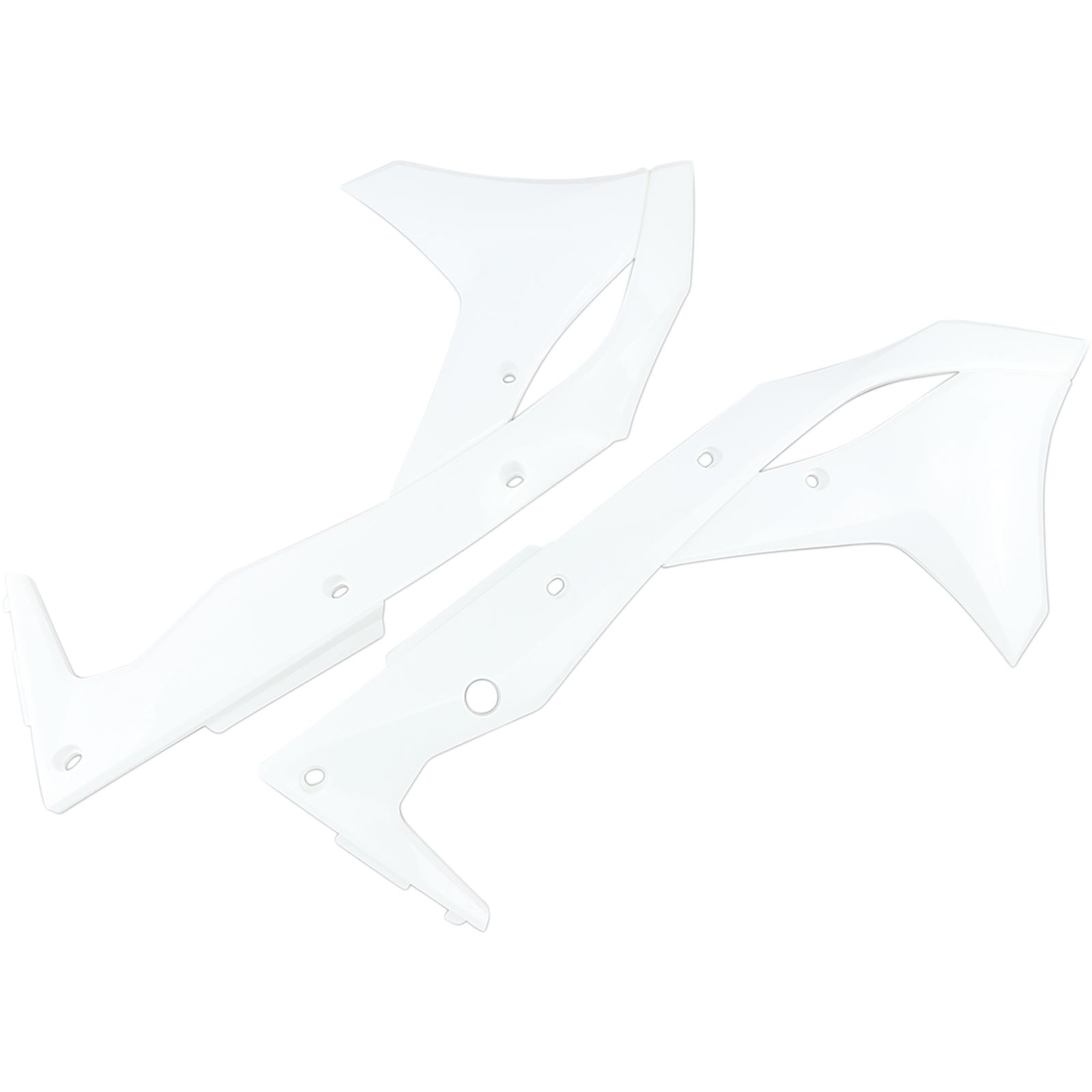 UFO Plastics Radiator Shroud  - KX 250 F - White [MPN: KA04747-047]_487976