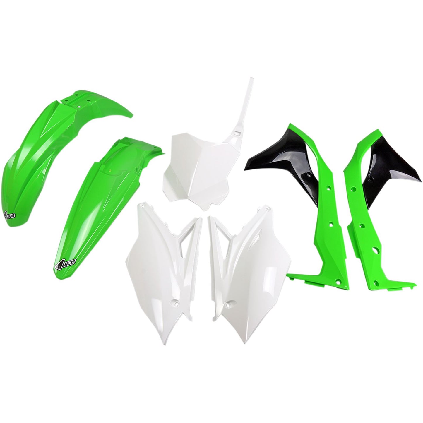 UFO Plastics Body Kit - Green/White/Black - KXF250 - '17 [MPN: KAKIT224-999]_487940
